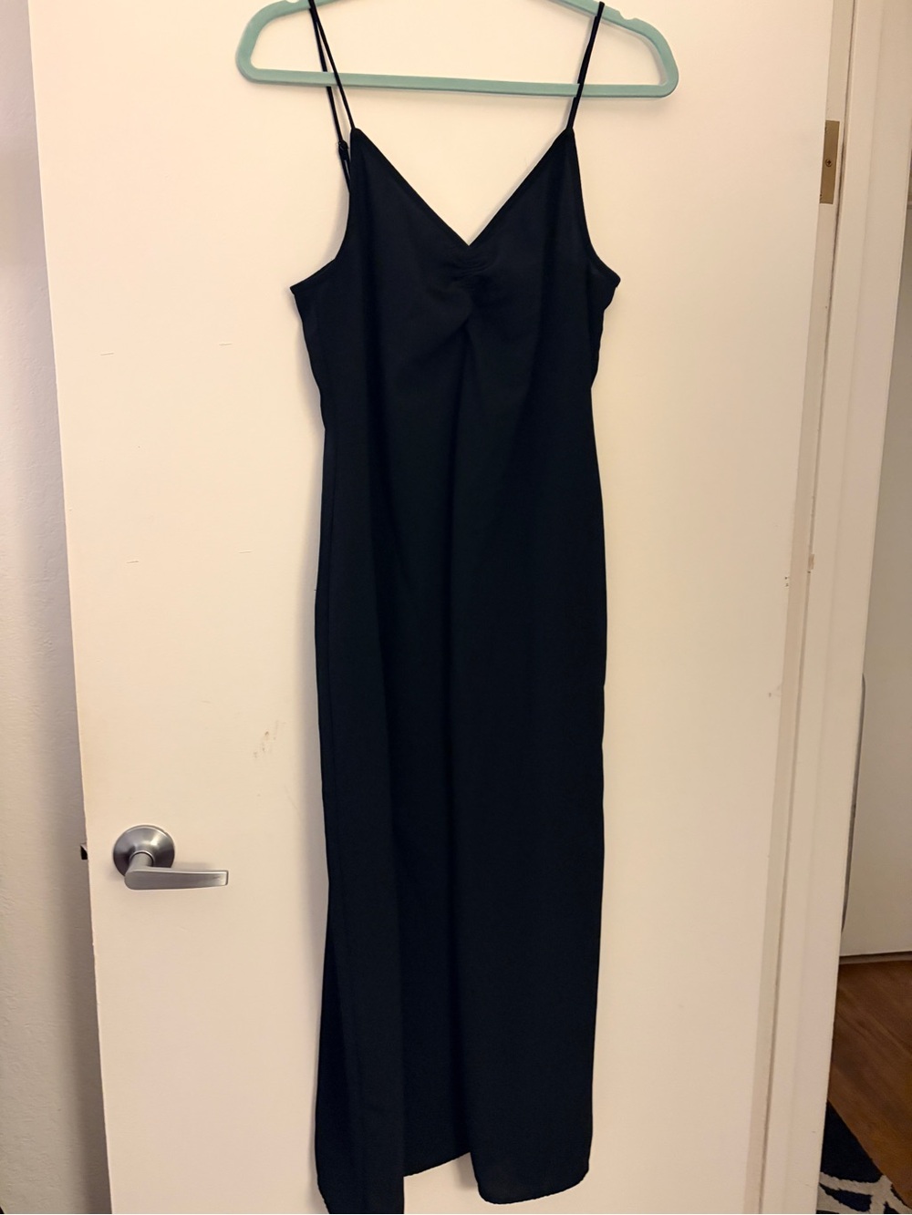 H&M Black Maxi Slip Dress with Spaghetti Straps